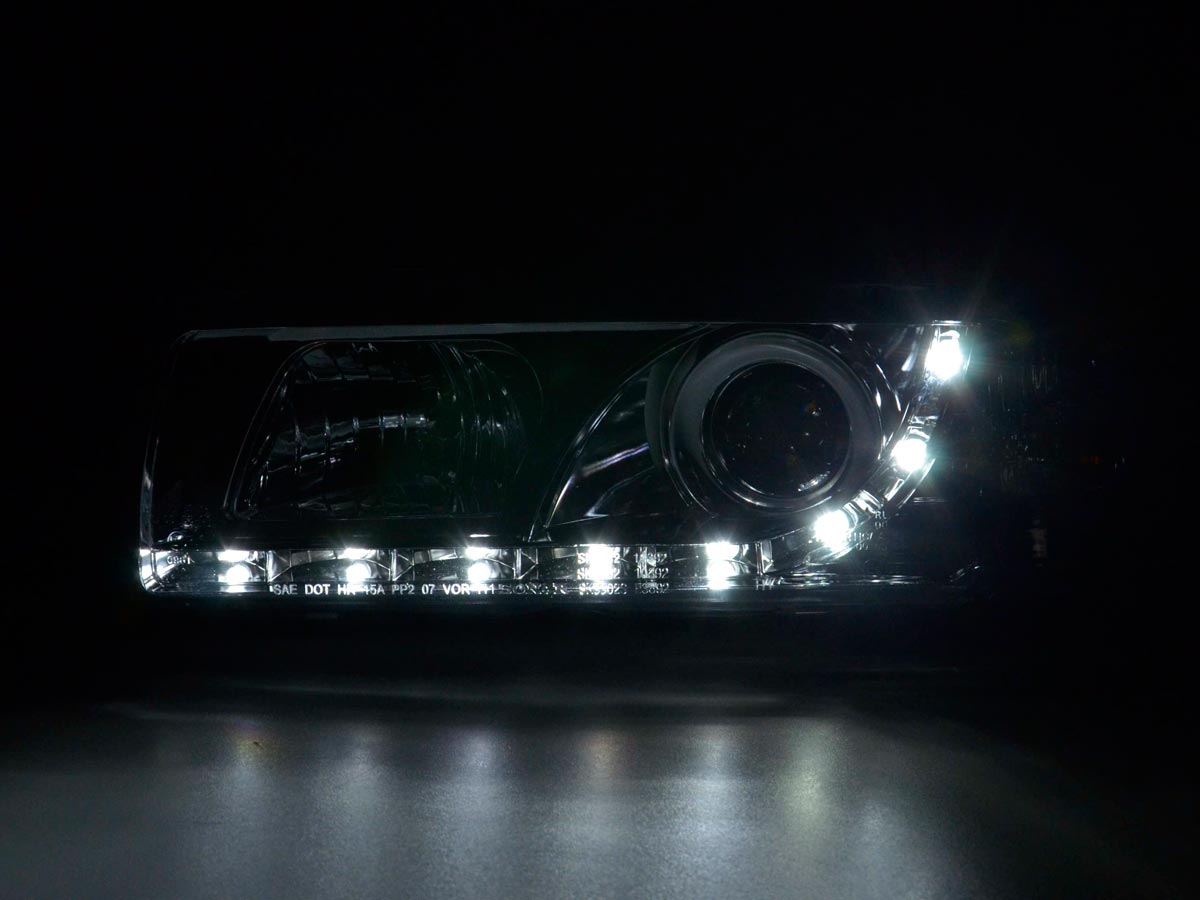 Scheinwerfer Set Daylight LED Tagfahrlicht BMW 3er E36 Coupe/Cabrio 92-98 chrom für Rechtslenker Scheinwerfer Set Daylight LED Tagfahrlicht BMW 3er E36 Coupe/Cabrio 92-98 chrom für Rechtslenker